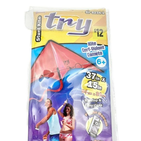 Eolo-Sport Try Blue Stunt Kite 37x15in Dual Control NEW - Picture 2 of 8